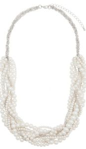 Eloquii Pearl Braided Statement Necklace NWOT